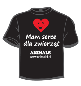 Koszulka (czarna) - "Mam serce dla zwierząt" rozmiar L