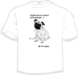 Koszulka Charytatywna z Grafiką 11, Mops, rozmiar XL