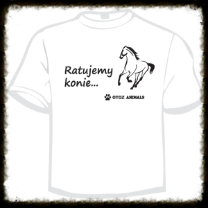 „Ratujemy konie” - koszulka charytatywna - Biała S
