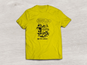 Koszulka (żółta) - Nie bądź bierny. Reaguj! - rozmiar L 