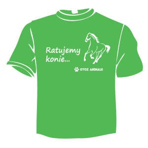 „Ratujemy konie” - koszulka charytatywna - Zielona XL