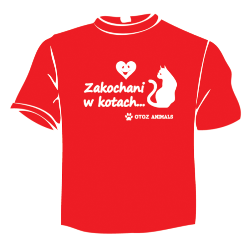 Koszulka Zakochani w kotach_ czerwona.png